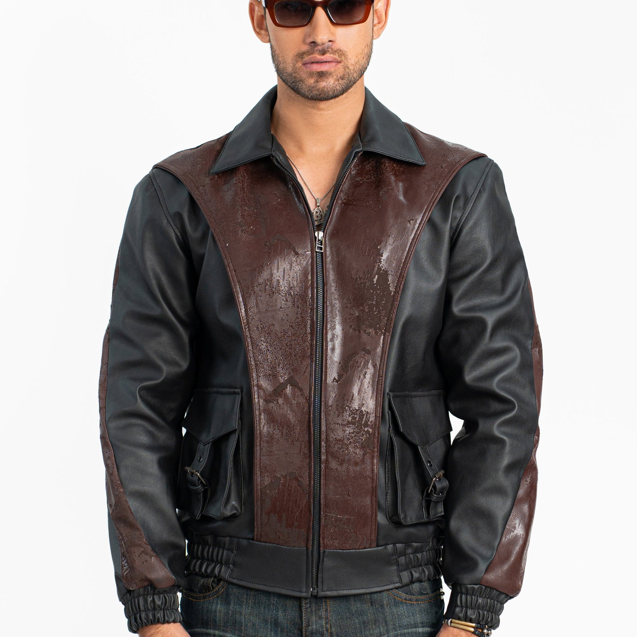 'Burned In Shadows' Faux Leather Jacket - Exclusive