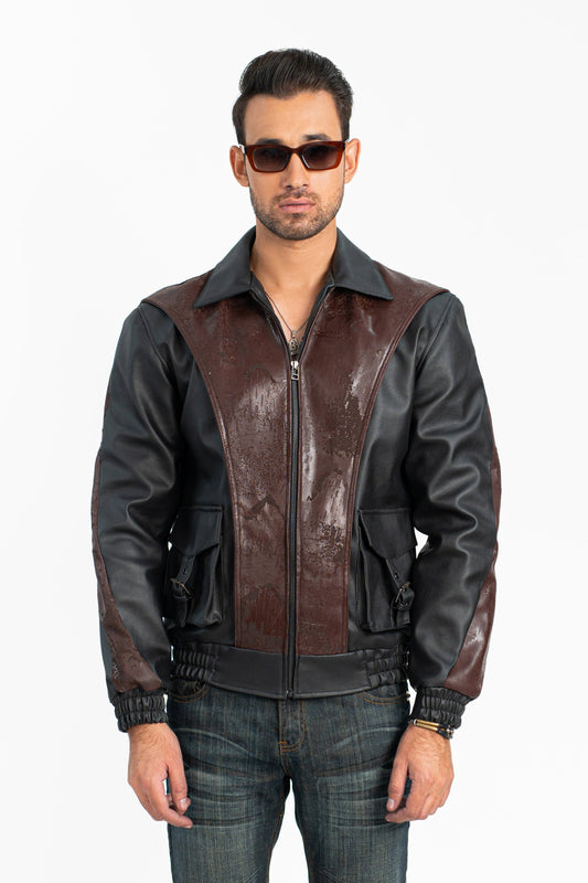 'Burned In Shadows' Faux Leather Jacket - Exclusive