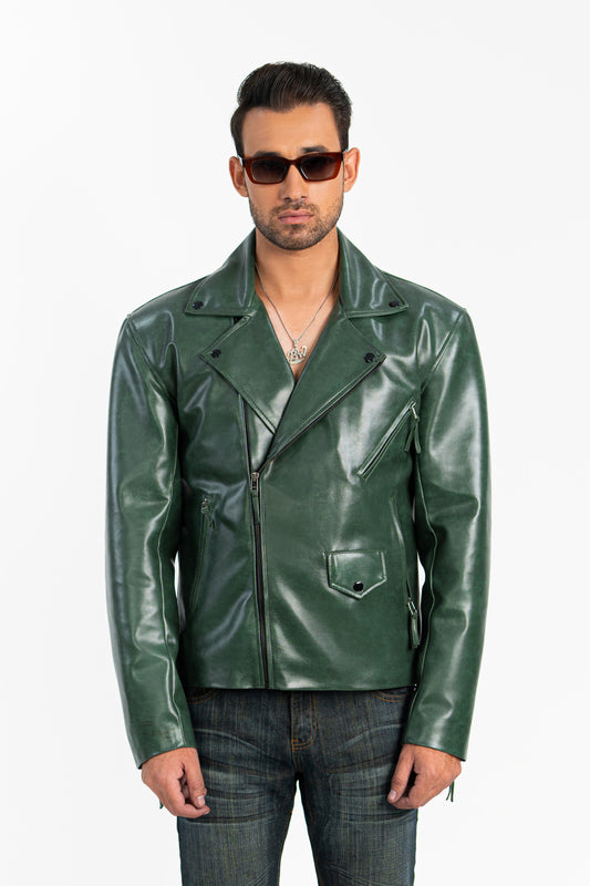 CrocoGrove Biker Faux Leather Jacket