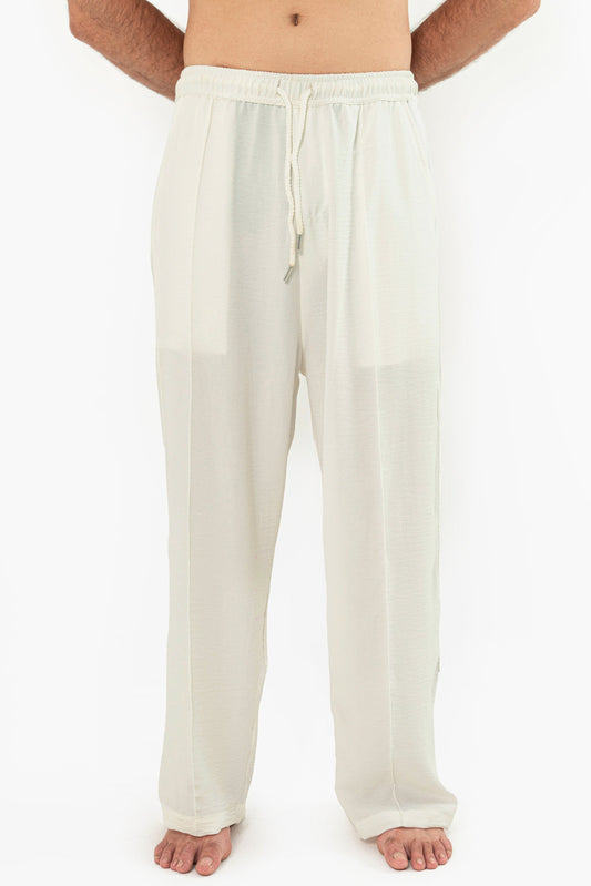 White Pintex Trouser Pants