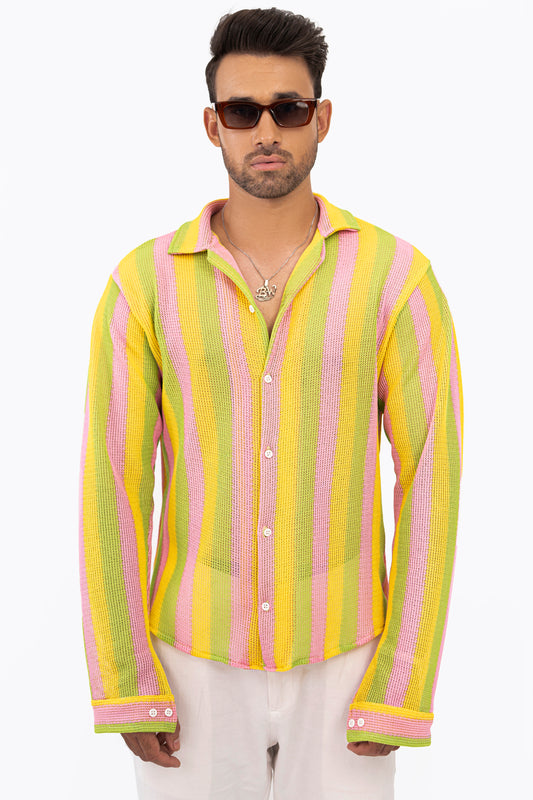 Candy Stripe Crochet Shirt