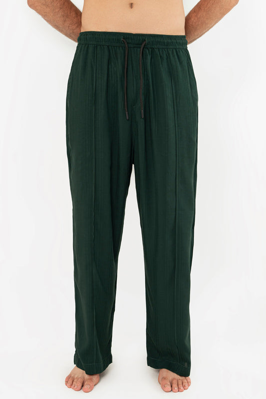 Textured Evergreen Trouser Pants